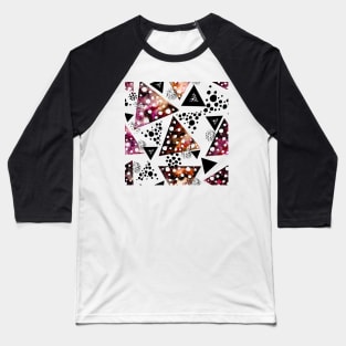 Watercolor Colorful and Black Triangles Seamless Abstract Pattern Baseball T-Shirt